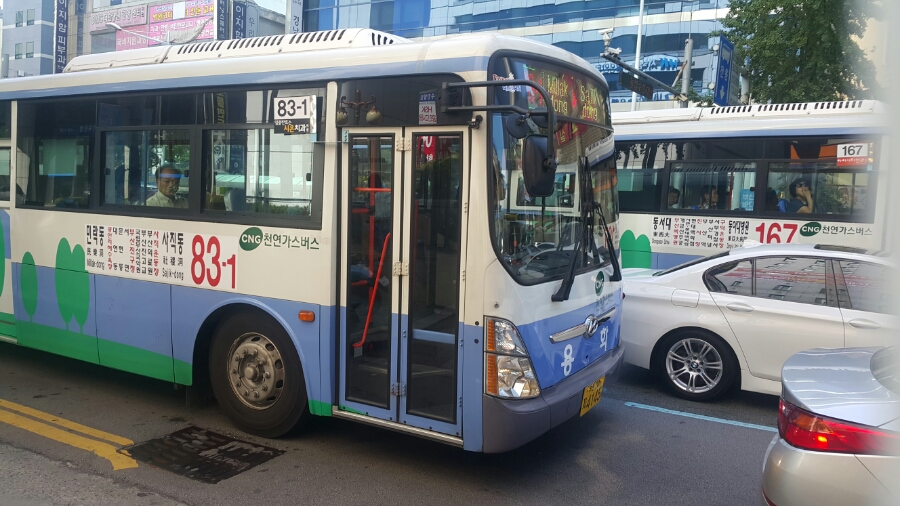 부산70자 4125호 용화83-1번 CNG 16년형 뉴슈퍼에어로시티